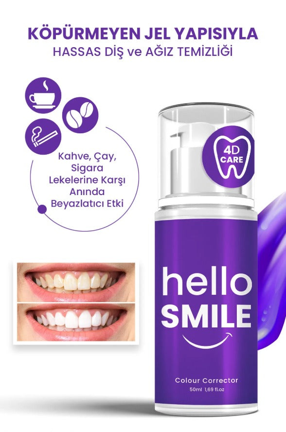 PROCSIN Hello Smile Instant Whitening Tandgel 50ml - Purple Color Technology