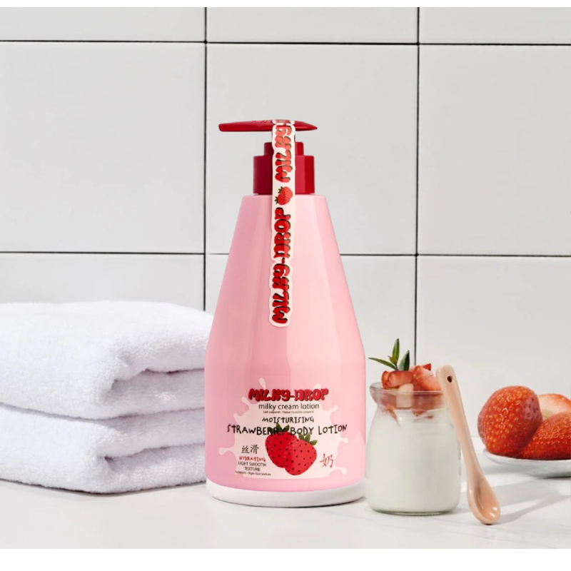 Milky Drop Body Lotion Aardbei 500 ml - Hydraterende bodylotion voor een zachte huid