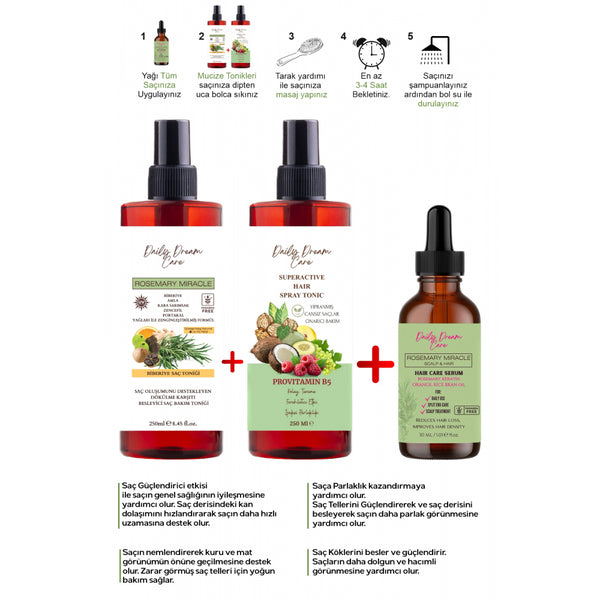 Daily Dream Care - Haar SET | FruitTonic + Rozemarijn Tonic + Rozemarijn Olie