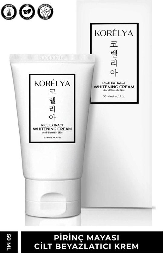 Korelya - Whitening Cream 50 (ml.) | Korean Skin Care anti-pigment crème met Rijstextract