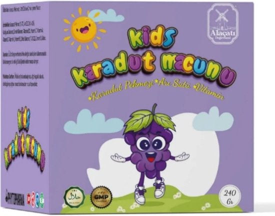 Phytopharma Kids Moerbeimelasse Kruidenpasta - 240GR | Vitamines en Mineralen Kruidenpasta voor Kids! Helpt bij groeispurt van Kinderen | Karadut Pekmezi | Bijenmelk