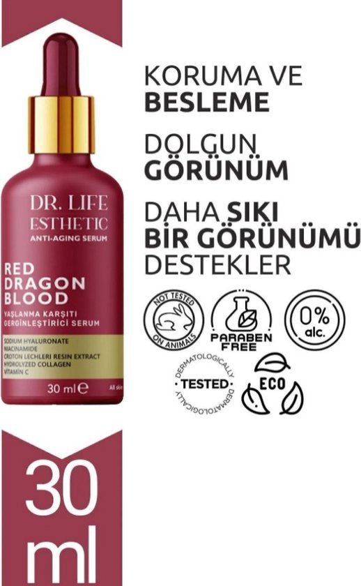 Dr Life Esthetic - Red Dragon Blood Anti-Age Serum 30 (ml.) | Tegen Rimpels & Veroudering