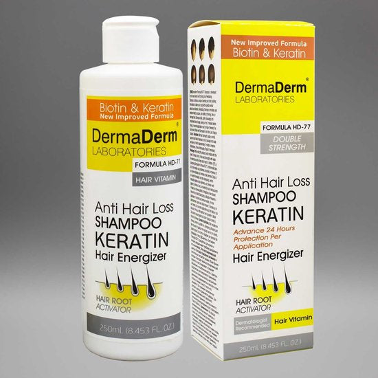 DermaDerm - Keratine Shampoo met Argan 250 (ml.) | Geç uzayan saçlar için