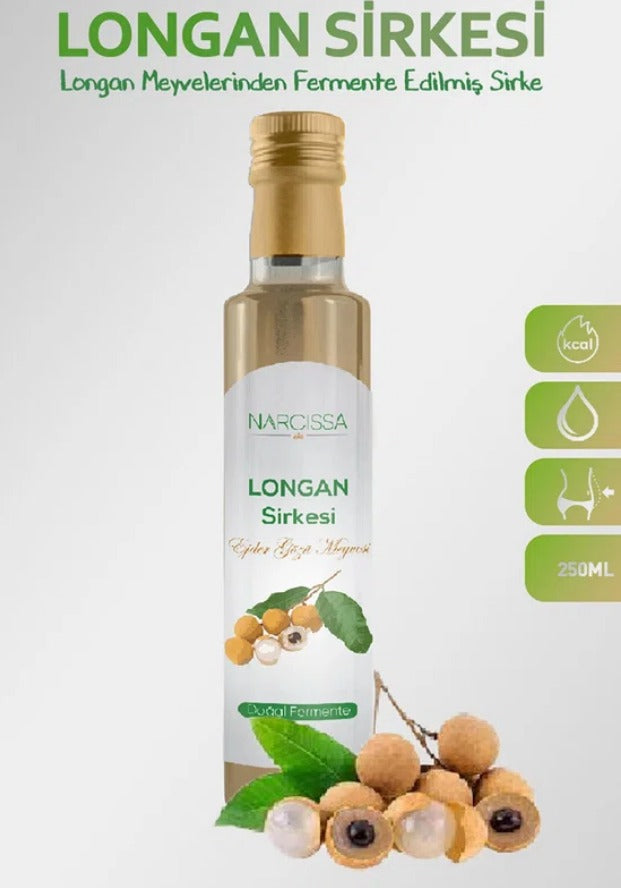 Narcissa - LONGAN Sirkesi - AZIJN 250 (ml.) |  Longan Fruit | Detox | Afslank Azijn | 100% Natuurlijk | Zayiflama Sirke