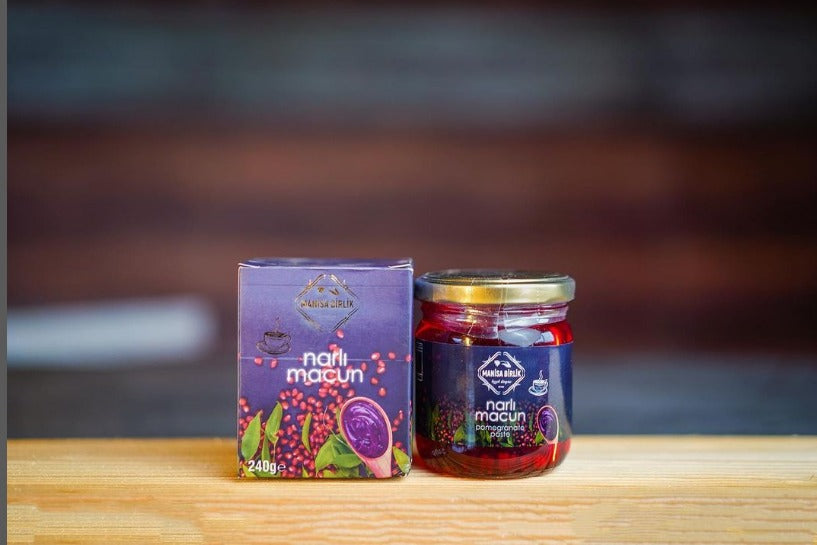 Manisa Birlik - Granaatappel Salçası | NARLI Macun Ezmesi | Granaatappel ve Kruidenmakarna | 240GRAM | daha iyi bağışıklık sistemi | Rijk aan vitaminler ve Mineraller | Vitamin Bombası | Dagelijkse Eki |