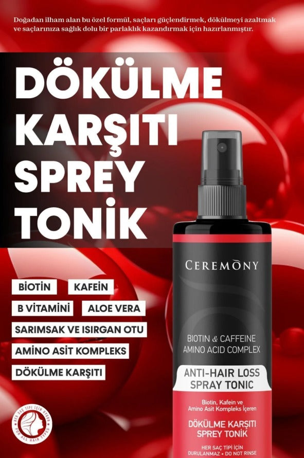 Ceremony - Hair Spray Tonic Biotine & Cafeïne & Amino Complex 250 (ml.) | Anti - Haaruitval spray tonic