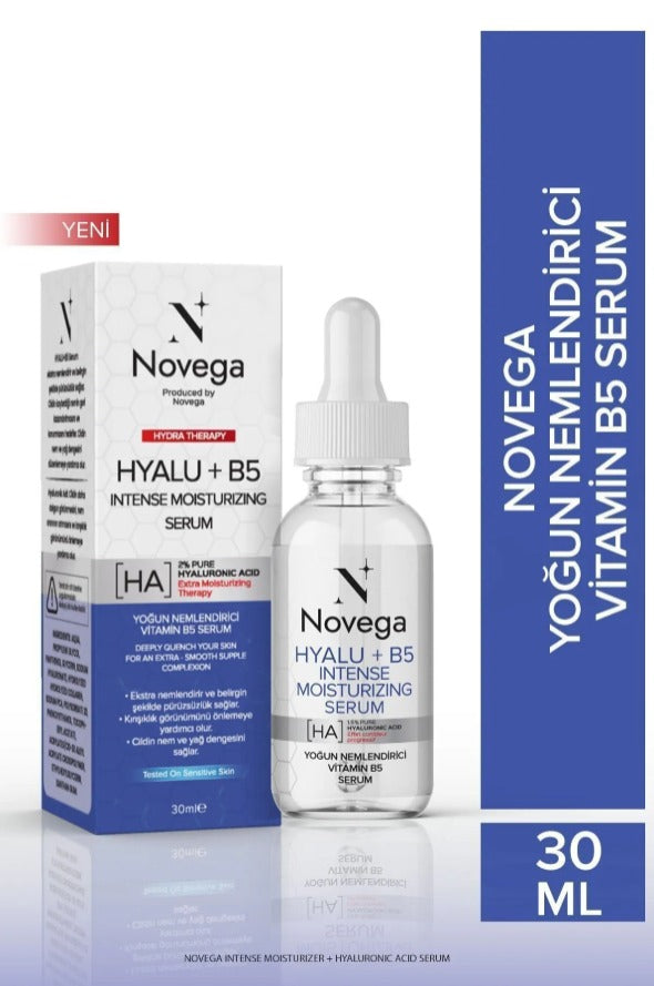 Novega - Intense Moisturizing Serum 30 (ml.)| Intense Hydraterend Hyaluronzuur 2% + Panthenol + Vitamine B5 Geurvrij