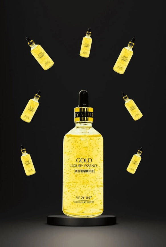VEZE - 24k Gold Serum 100 (ml.) | Wonderbaarlijk Verhelderend | LUXURY GOLD ESSENCE | hydraterend en herstellend | Voor alle Huidtypes