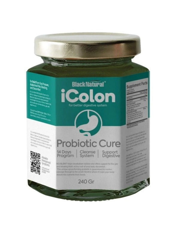 iColon - Probiotic Cure 240 (gr.) | 14 Days Program - Betere stoelgang & Spijsvertering + Tegen Buikpijn