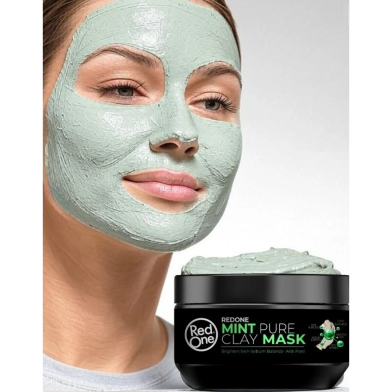 RedOne - Mint Pure Clay Mask 400 (gr.) - Verfrissend Munt Klei Masker - Poriënreiniger en versteviging