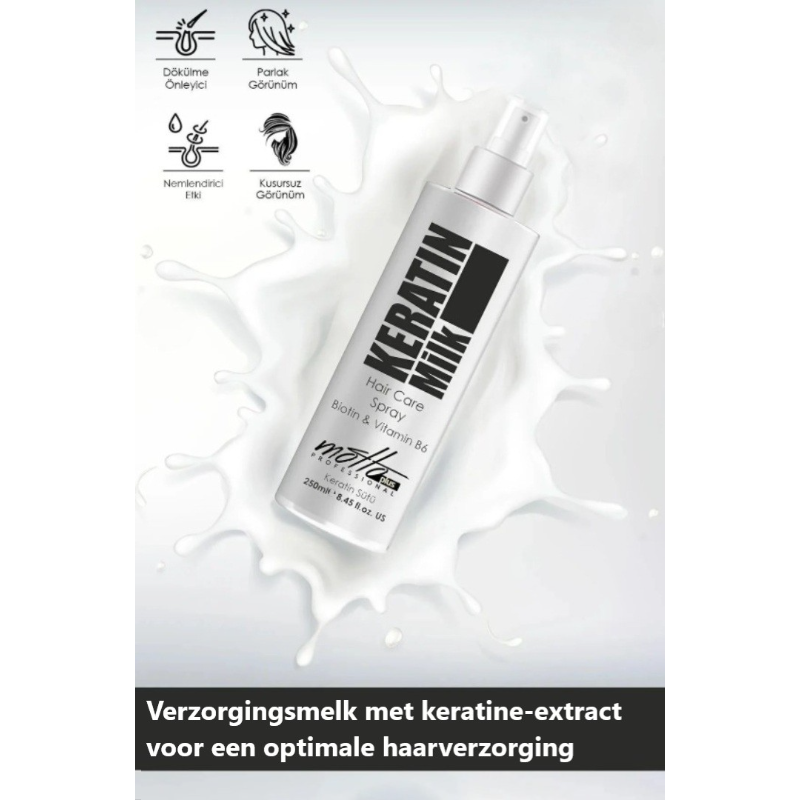 Motto Plus Professional Keratin Milk Care Spray 250 ml - Voedende Keratine Haarverzorgingsspray