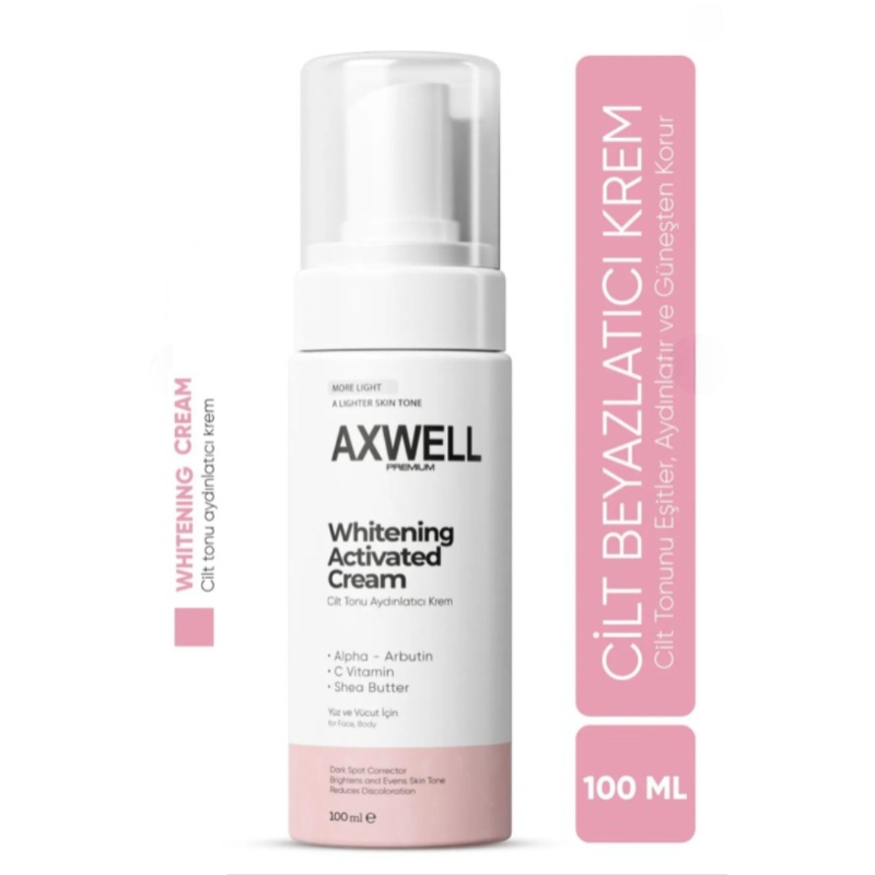 Axwell - Whitening Activated Cream 100 (ml.) | Verheldert en egaliseert de huid - Geschikt voor oksels, knieën & ellebogen
