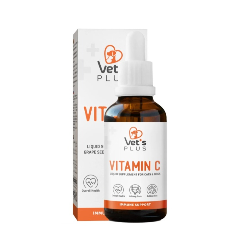 Vets Plus - Vitamin C Druppels 50 (ml.) | Ondersteunt het immuunsysteem - 100% vrij van kunstmatige toevoegingen