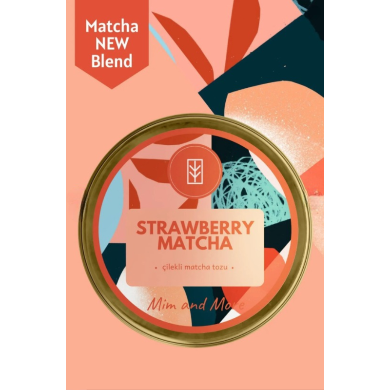 Mim And More - Strawberry Matcha 25 (gr.) |  Matcha met aardbeiensmaak - Premium Japanse matchapoeder