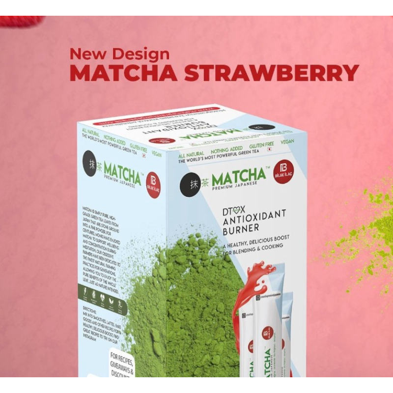 Matcha - Premium Japanse Matcha 20 x 8 (gr.) | Met Aardbeiensmaak - Detox