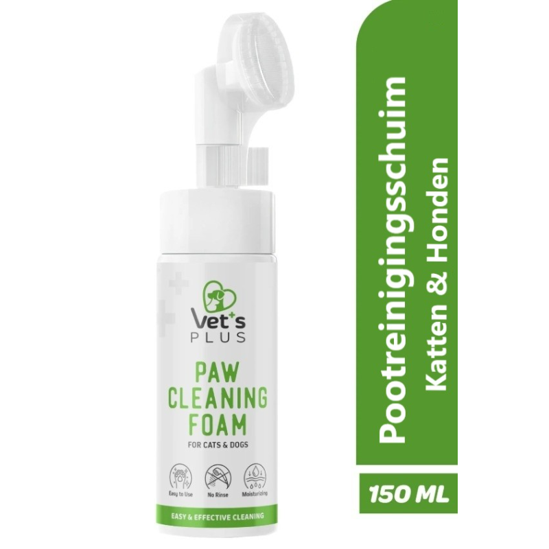 Vet's Plus Pootreinigingsschuim 150ml - Aloë Vera voor Katten & Honden