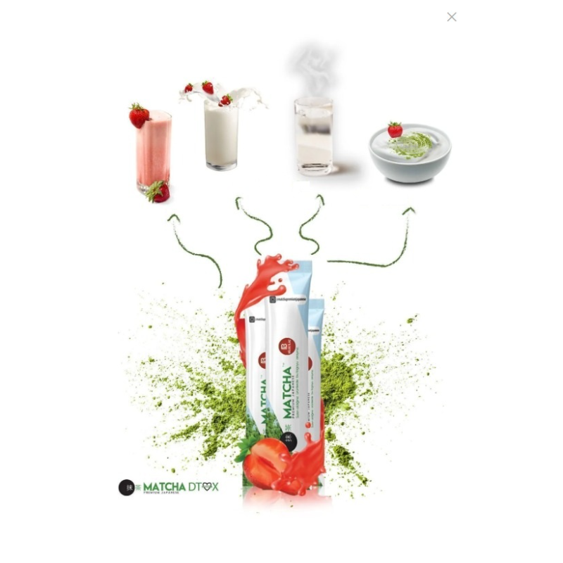 Matcha - Premium Japanse Matcha 20 x 8 (gr.) | Met Aardbeiensmaak - Detox