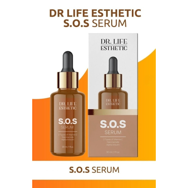 DR LIFE S.O.S Serum - Vitamine C & Arbutine | Anti-Vlekken, Acne & Huidbarrière Herstel | 30 ml