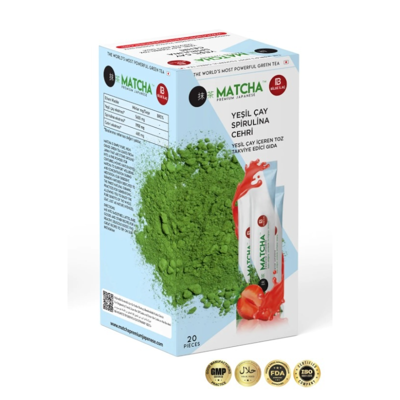 Matcha - Premium Japanse Matcha 20 x 8 (gr.) | Met Aardbeiensmaak - Detox