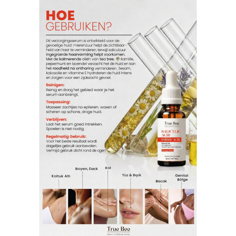 True Bee Miereneierolie - Haarreducerend & Poriënzuiverend Serum tegen Ingegroeide Haren | 30 ml