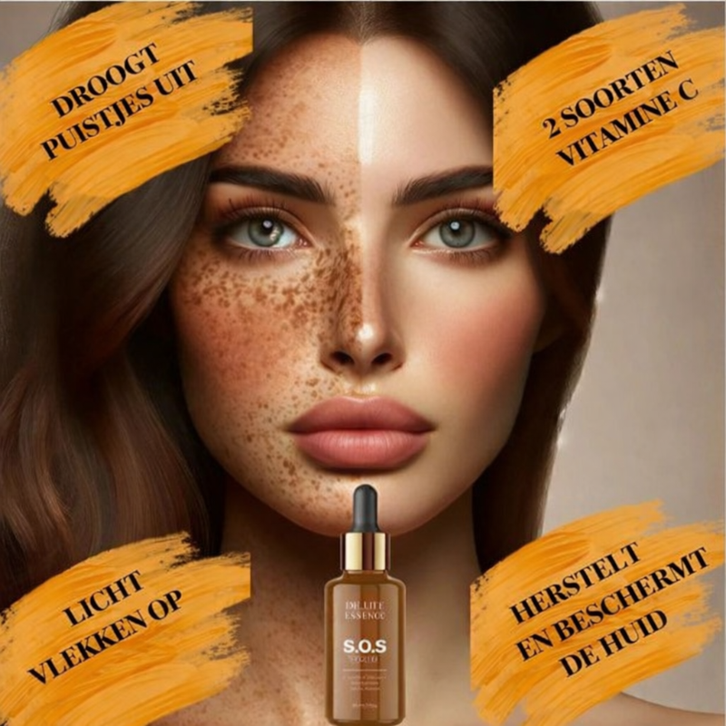 DR LIFE S.O.S Serum - Vitamine C & Arbutine | Anti-Vlekken, Acne & Huidbarrière Herstel | 30 ml