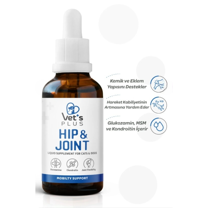 Vets Plus - Hip & Joint druppels 50 (ml.) | Heup en Gewrichts Glucosamine Druppels voor Katten en Honden