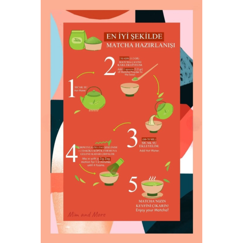 Mim And More - Strawberry Matcha 25 (gr.) |  Matcha met aardbeiensmaak - Premium Japanse matchapoeder