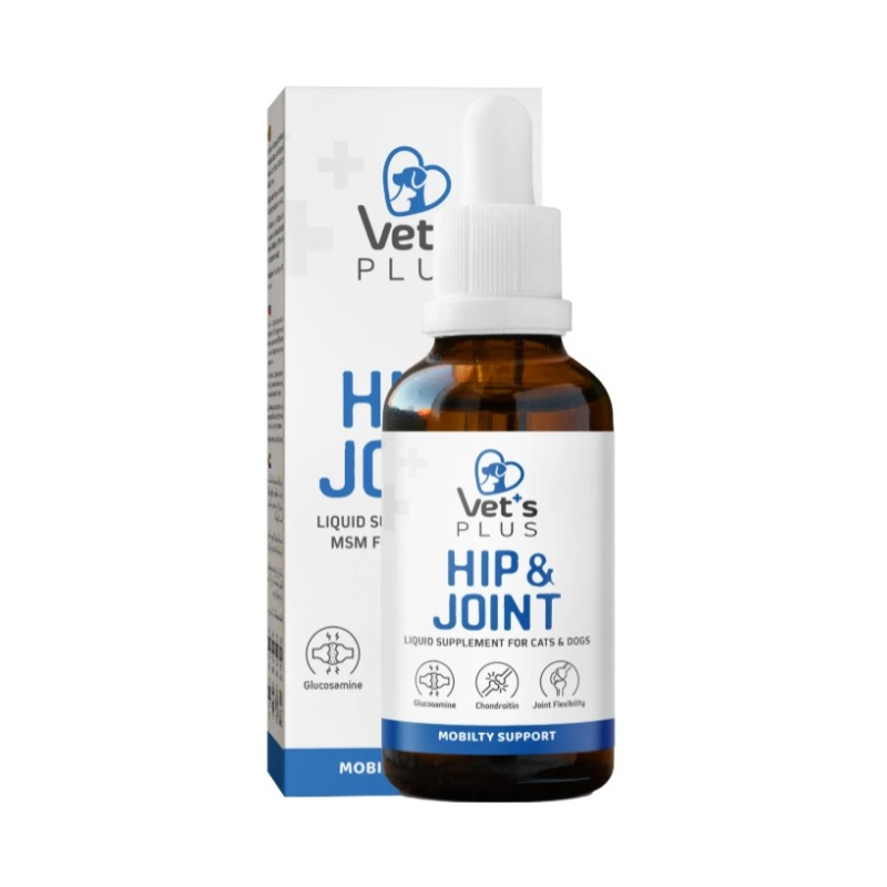 Vets Plus - Hip & Joint druppels 50 (ml.) | Heup en Gewrichts Glucosamine Druppels voor Katten en Honden