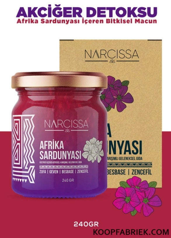 Narcissa - Afrika Sardunyasi Longen-DETOX | African Ginseng | Afrikaanse wonderkruid-Pasta | Voor verstopte hoest-keelpijn-vitamine c boost - Natuurlijke oplossing voor hoestklachten - Natuurlijke vervanger van hoestdrank | HALAL — 1 stuk