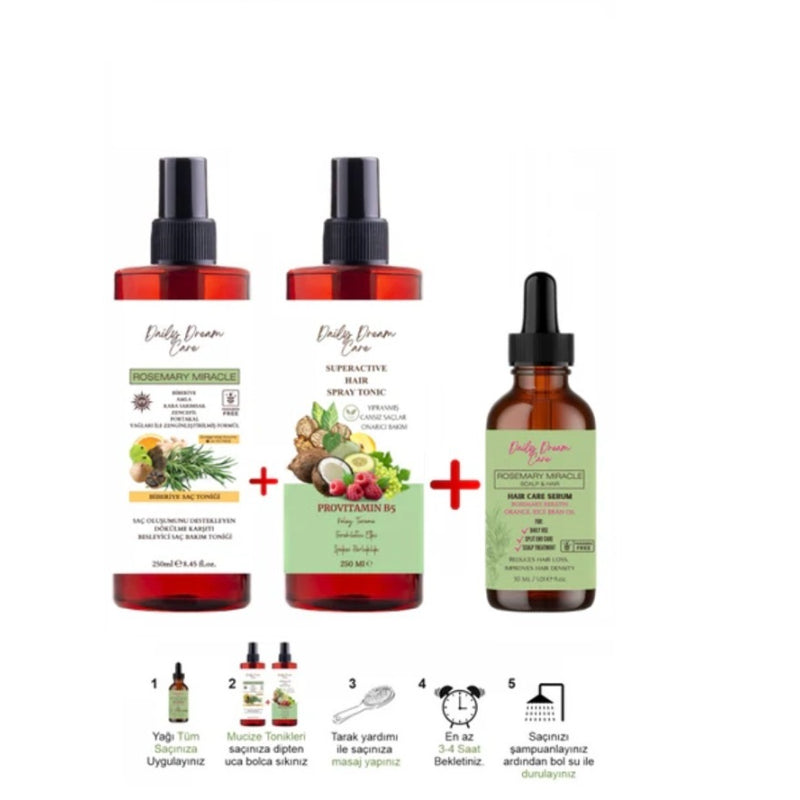 Daily Dream Care - Haar SET | FruitTonic + Rozemarijn Tonic + Rozemarijn Olie