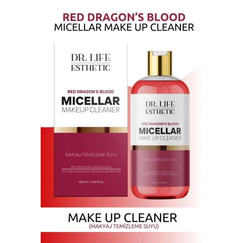 Dr Life Esthetic - Red Dragon's Blood Micellaire Make-up Remover Water 400 (ml.) | Poriën Verstrakking