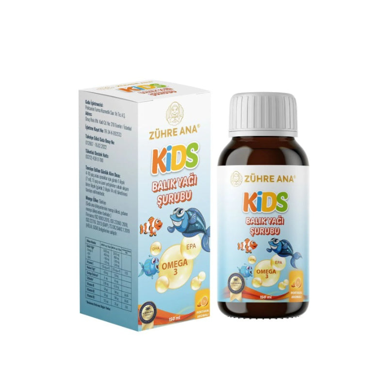 Zühre Ana - Kids Omega 3 visoliesiroop 150 (ml.)| Met vitamineadditieven en sinaasappel