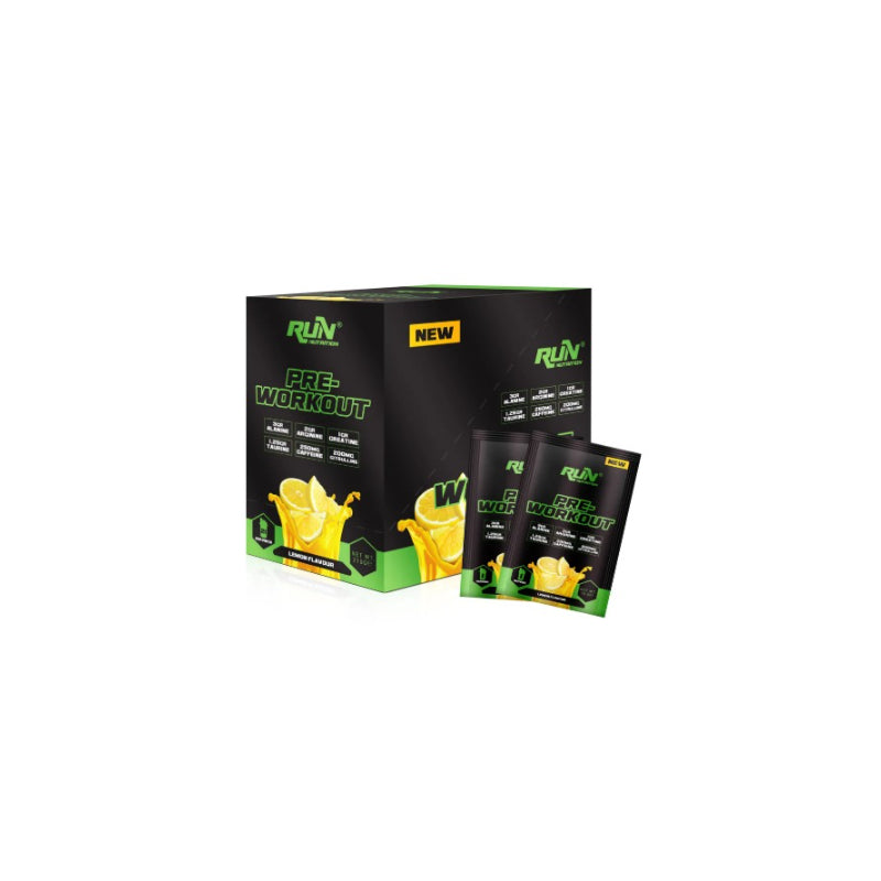 Run Nutrition - Pre-Workout 21 sachets 210 (gr.) | Citroensmaak - Wegwerpverpakkingen