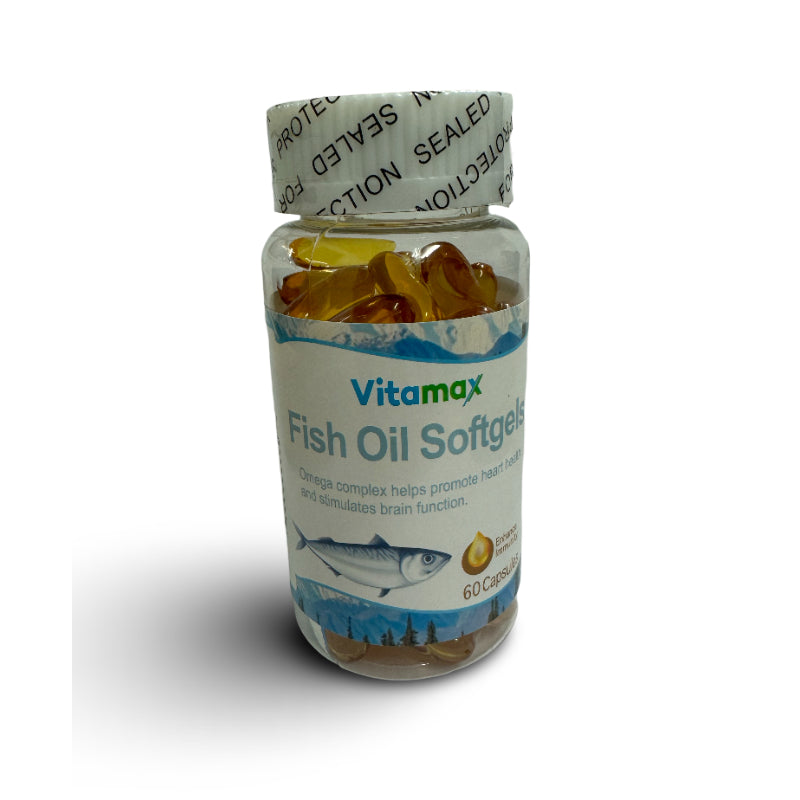 Vitamax - Fish Oil Softgels 60 capsules | Bevorderd het hart & Stimuleert de hersenfunctie