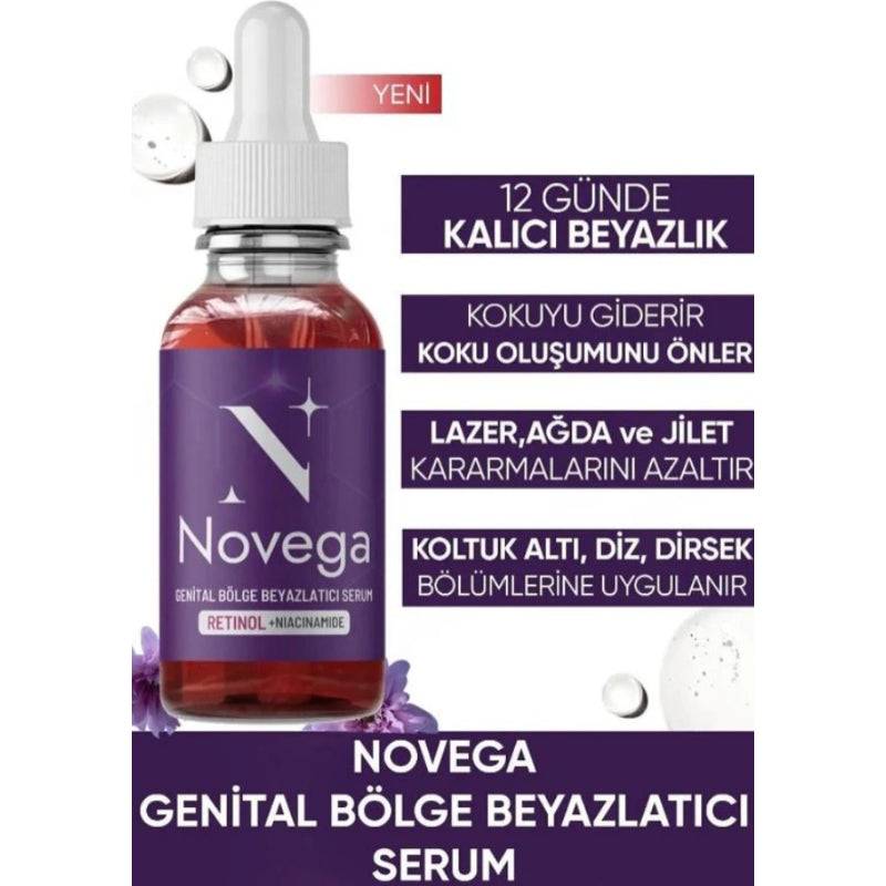 Novega - Genital area bleker 30 (ml.) | Anaalbleek middel - vaginale bleekmiddel Serum | met retinol + collageen + niacinamide