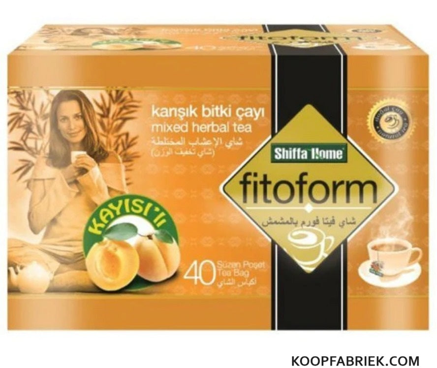 Shiffa Home - Fitoform Abrikozenthee | Natural tea | Detox & afslank thee | 100% Natuurlijk | Healthy | 40 theezakjes |